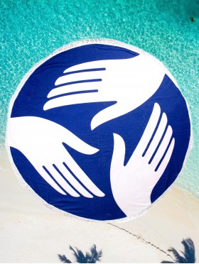 Hand Pattern Round Beach Towel